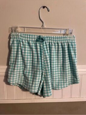 Plaid Fuzzy Pajama Sleep Shorts Size Junior Small (3-5)